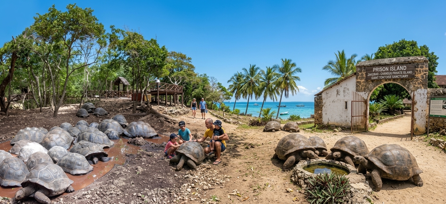 Prison Island: Giant Aldabra Tortoises